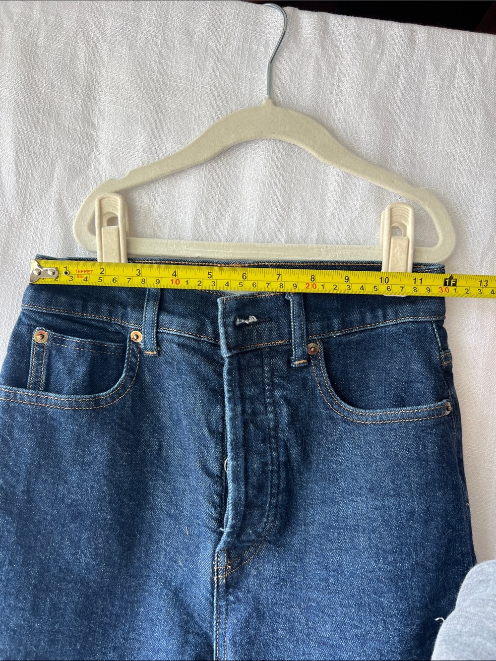 Everlane High-Rise Dark Blue Straight-Leg Jeans Size 25 “The Way-High Jean” - Picture 6 of 9
